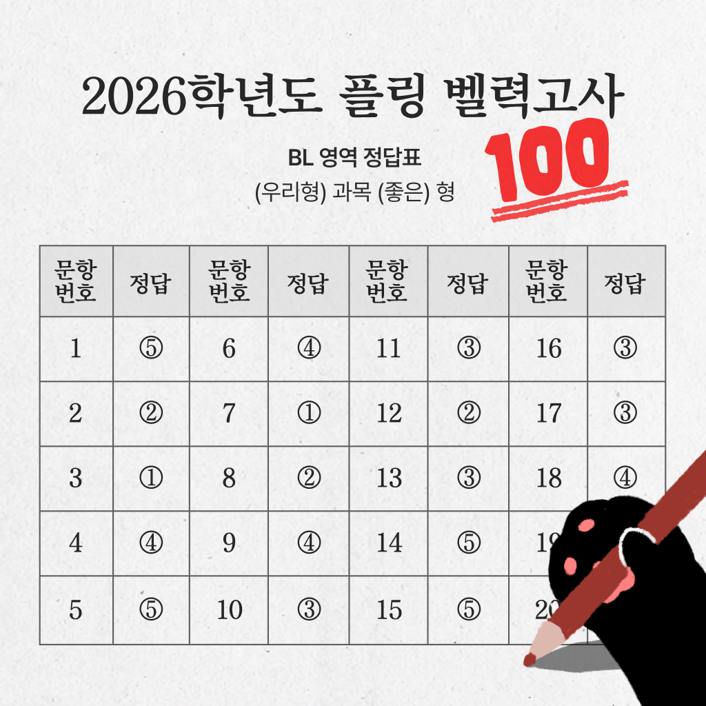 2026 벨력고사 답안지 공개!