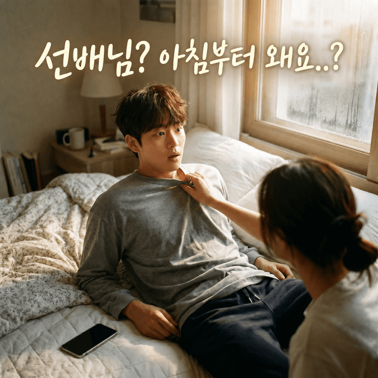 선배님? 아침부터 왜요..?