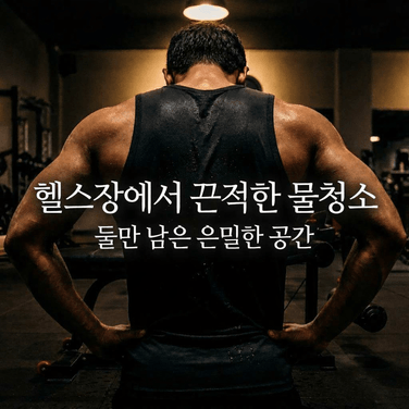 헬스장에서 끈적한 물청소