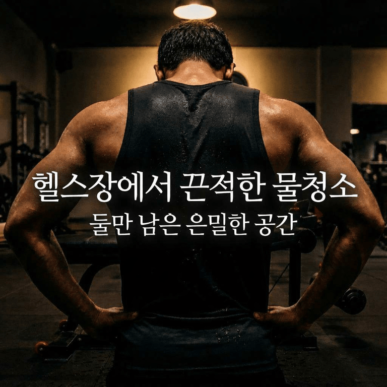 헬스장에서 끈적한 물청소